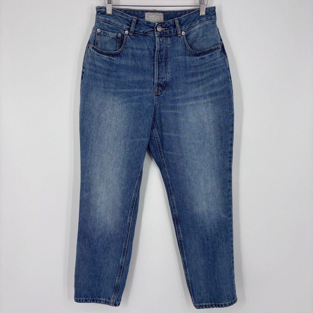 Everlane The Curvy 90s Cheeky Straight Jeans Womens 30 Reg High Rise Blue Denim